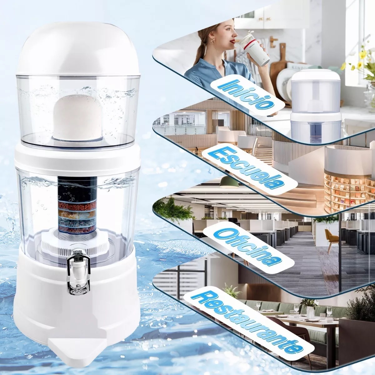 14 Litros Filtro De Agua Purificador Alcalino Mineralizador