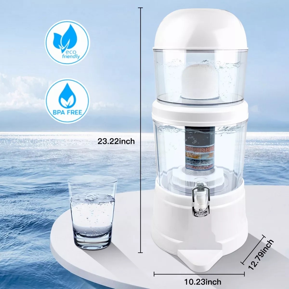 14 Litros Filtro De Agua Purificador Alcalino Mineralizador