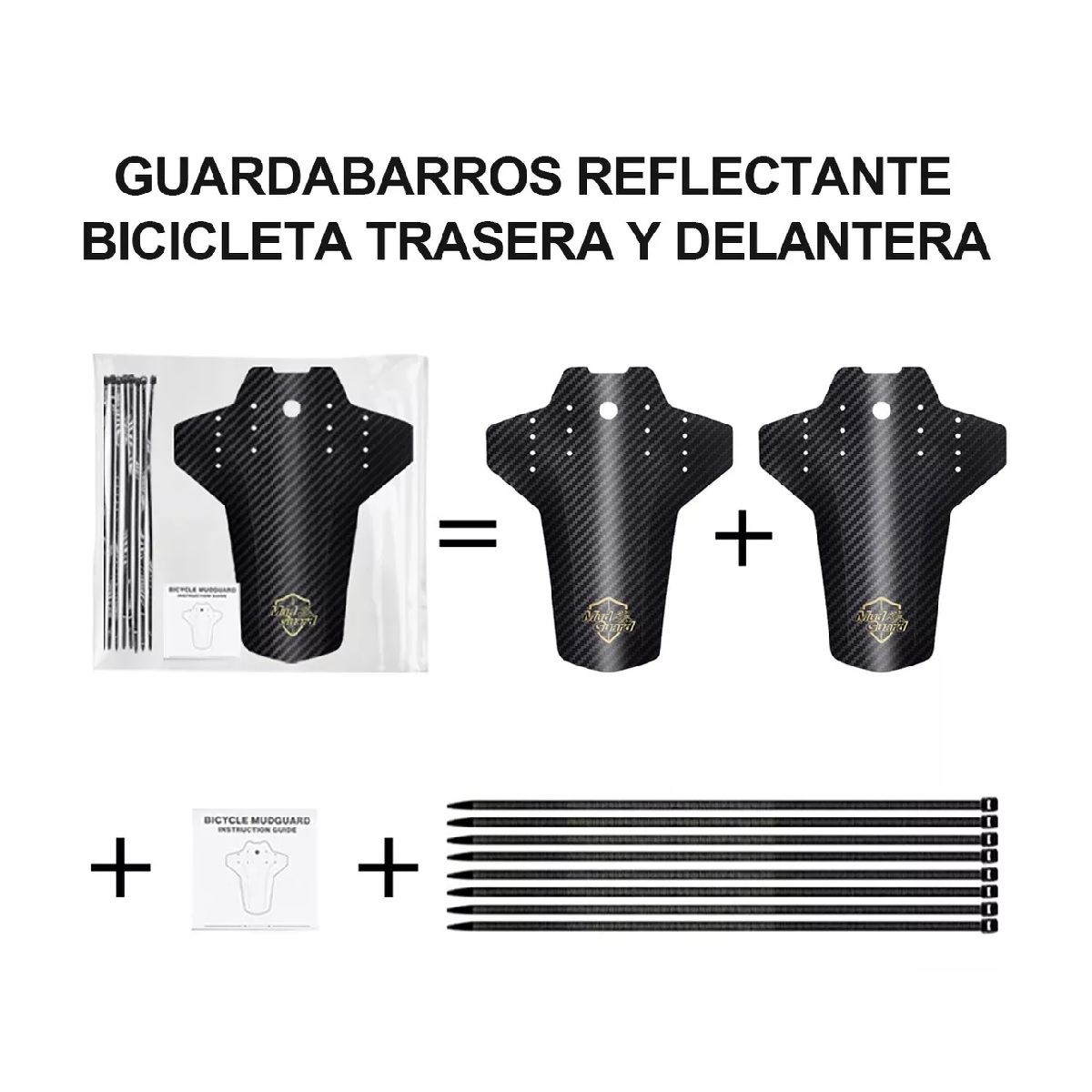Guardabarros Reflectante Bicicleta Mtb Trasera Y Delantera
