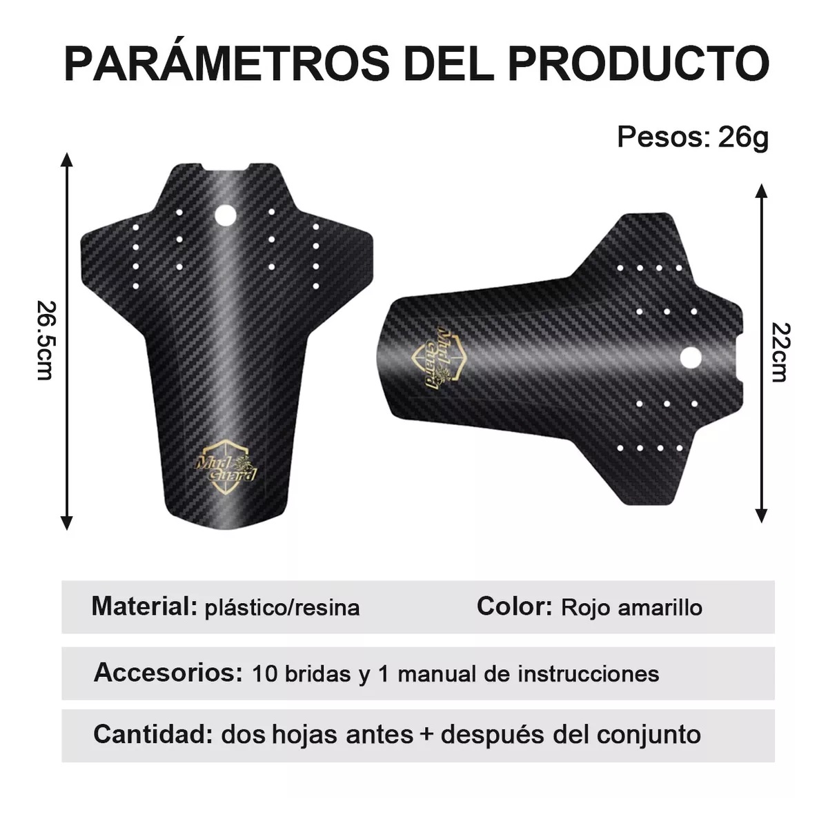 Guardabarros Reflectante Bicicleta Mtb Trasera Y Delantera