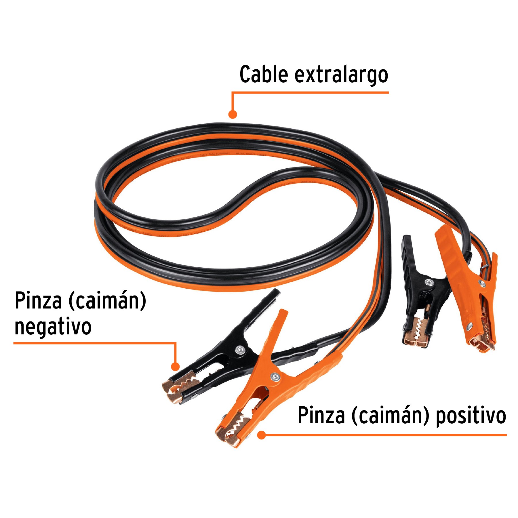 CABLES PASA CORRIENTE 3.5 M, 350 A, 6 AWG, CON FUNDA, TRUPER EXPERT 17544