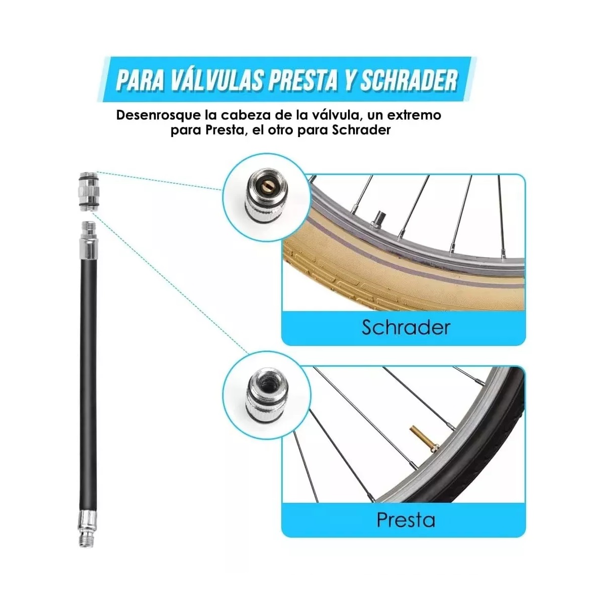 Bomba De Aire Bicicleta Mini Inflador Para 210 Alta Presión