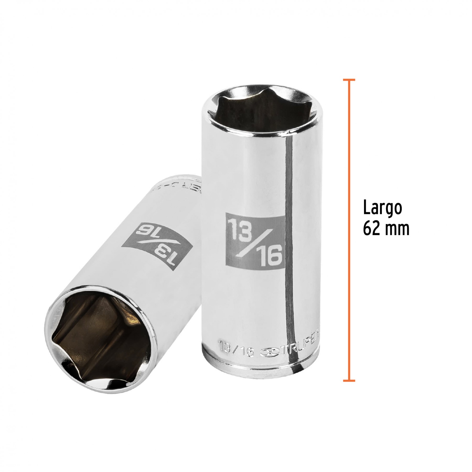 DADO LARGO DE 13/16", 6 PUNTAS, CUADRO 3/8", TRUPER 13719