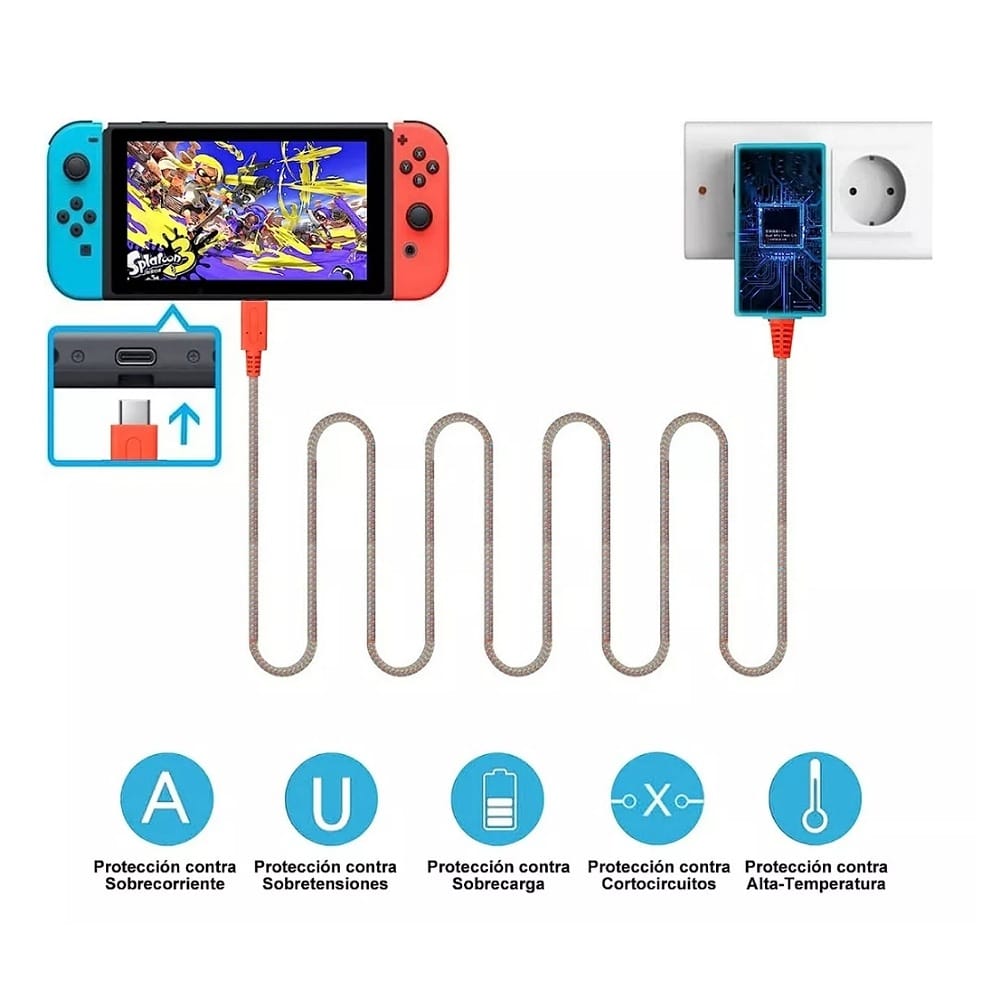 Cargador generico para Nintendo Switch 5v 1.5a/ 15v 2.6a Ac Adaptador