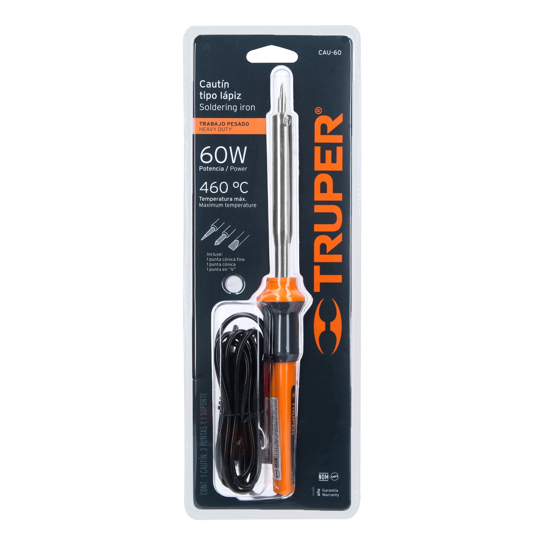 CAUTÍN 60 W TIPO LÁPIZ PARA TRABAJO PESADO, TRUPER 17547