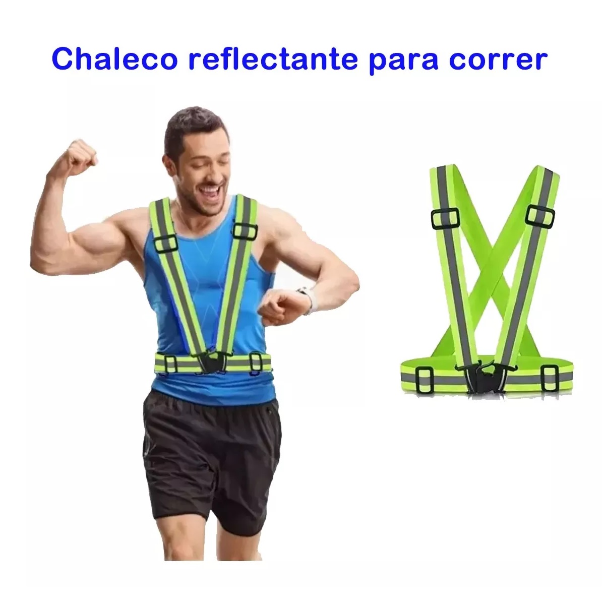 Set Chaleco Arnés Reflectante Para Motociclismo/ciclismo/4 Pcs