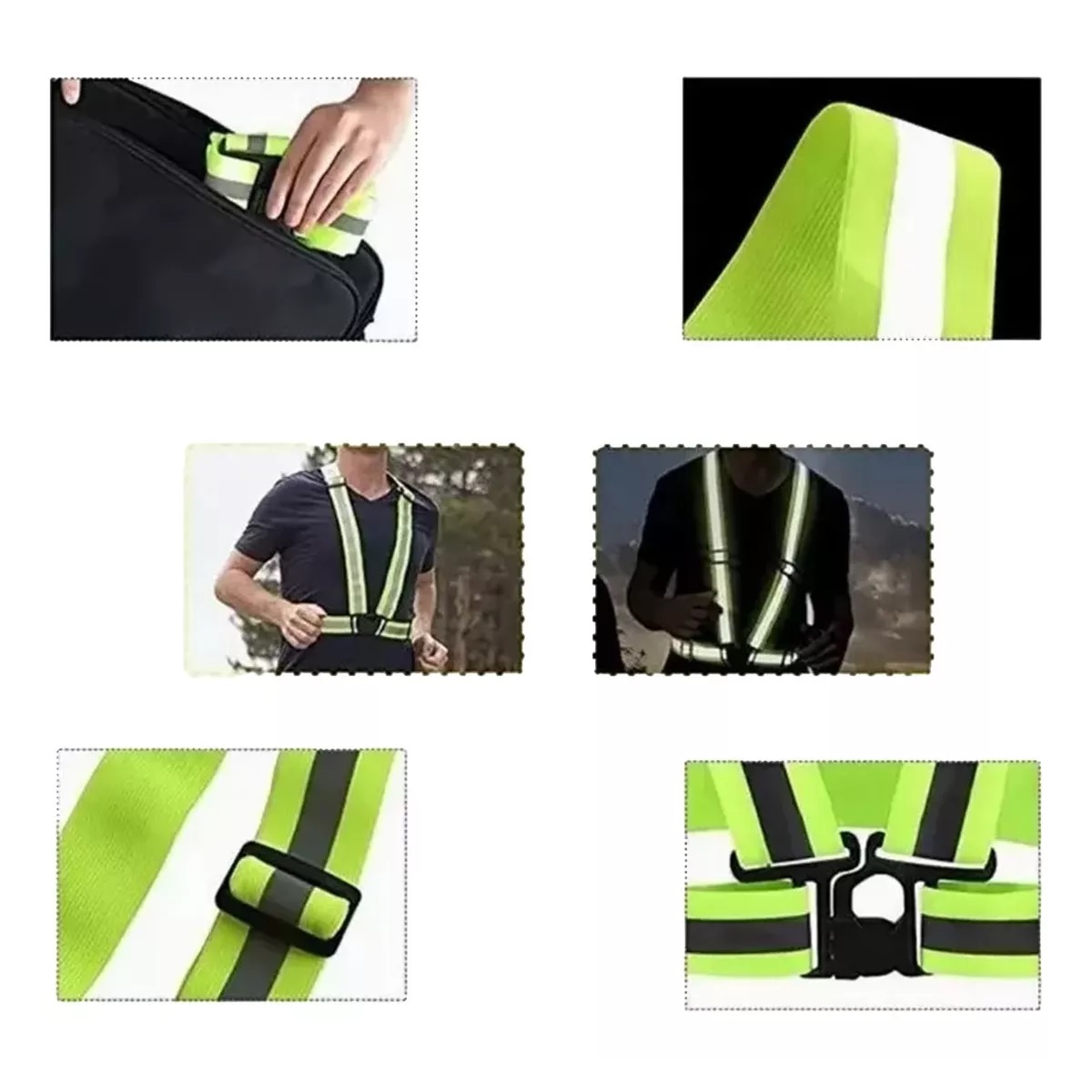 Set Chaleco Arnés Reflectante Para Motociclismo/ciclismo/4 Pcs
