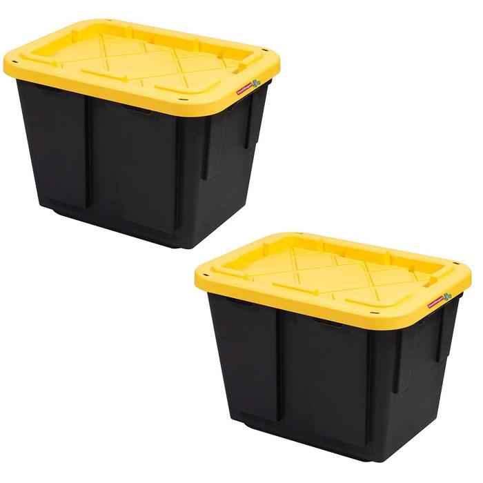 Caja Organizadora Resistente MXOXX-002-5 2 Pzas 45 Lt 51x38x37cm Apilable Polietileno Color NegroAmarillo, BoxIt