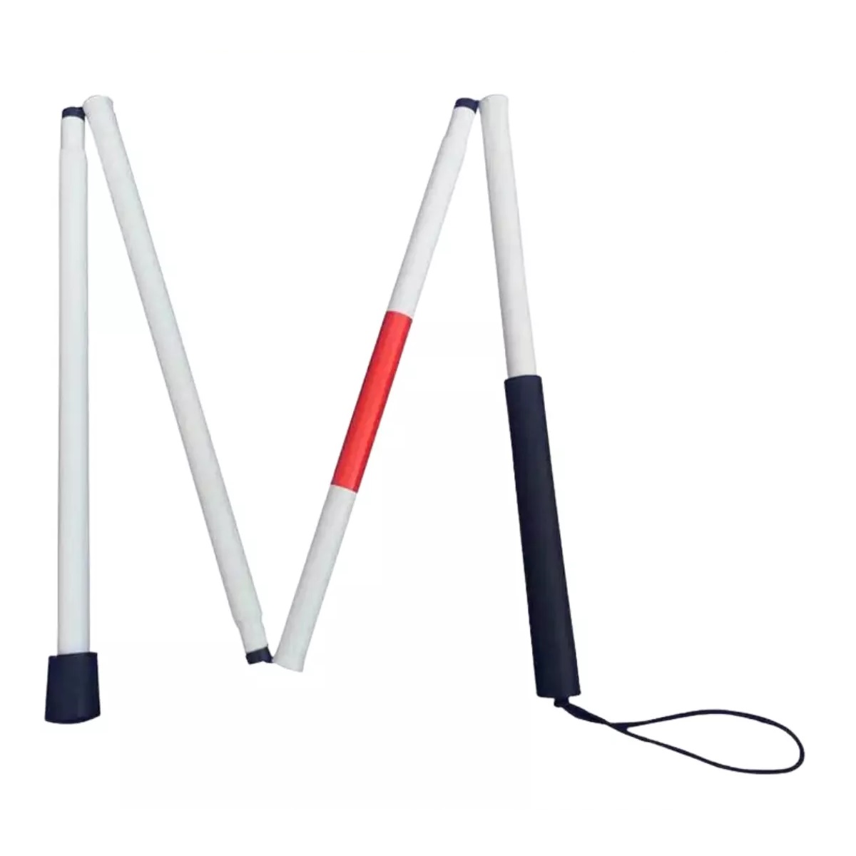 Baston Para Invidente Ciego Plegable Con Reflejante Color Blanco