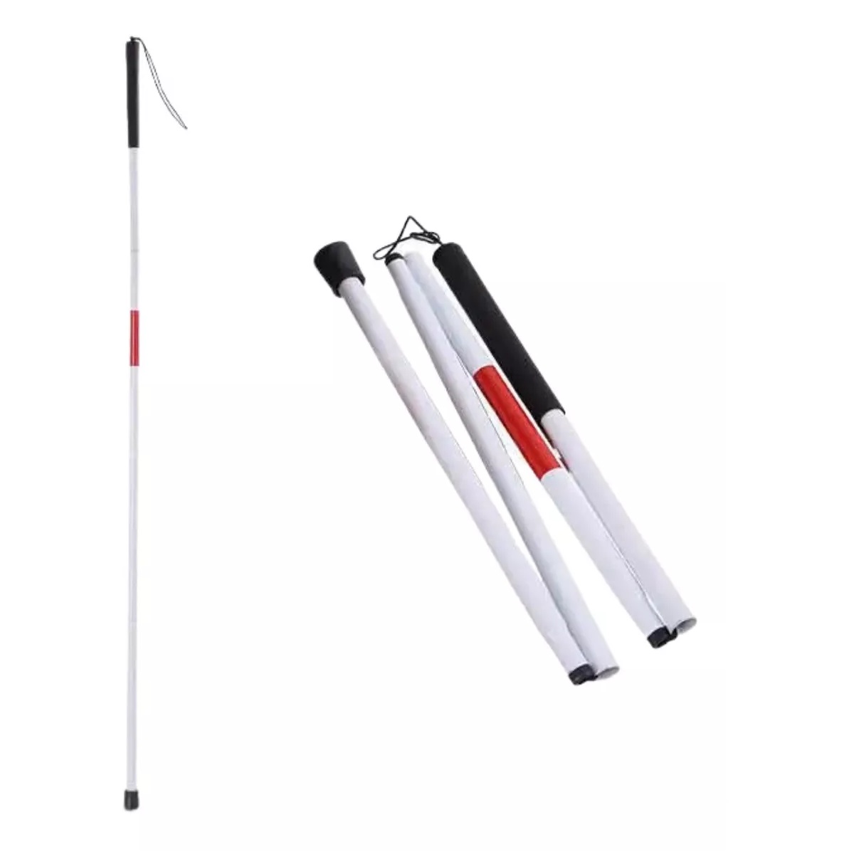 Baston Para Invidente Ciego Plegable Con Reflejante Color Blanco