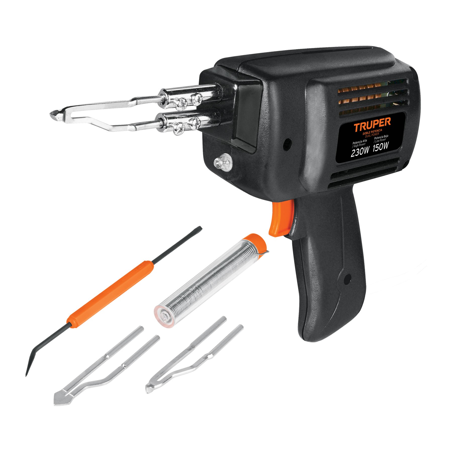 CAUTÍN 230 W TIPO PISTOLA CON 2 TEMPERATURAS, TRUPER 17549