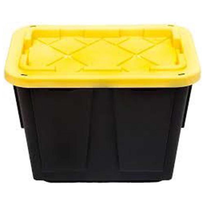Caja con Tapa Organizadora MXOXX-005-4 5 Pzas 45 Lt 51x38x37cm Apilable Polietileno Color NegroAmarillo, BoxIt