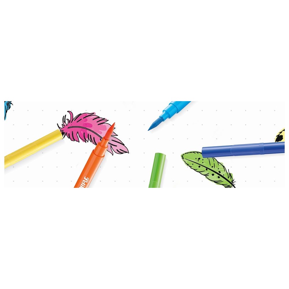 Pelikan Lettering Markana Pincel, Estuche con 12 Marcadores de Punta Pincel 30341200, Para Caligrafía, Colores Surtidos, Tinta Base Agua