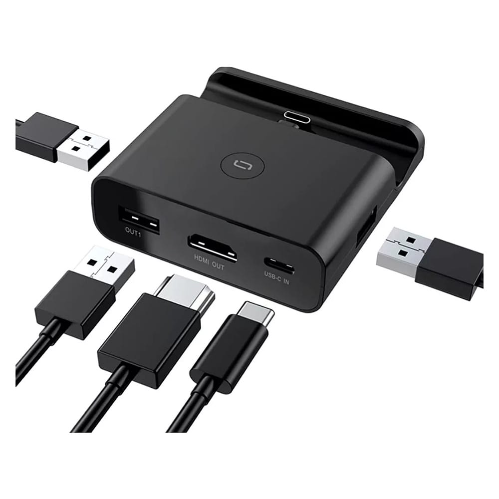 Adaptador Hdmi 4k Base Dock De Carga generico compatible con Nintendo Switch.