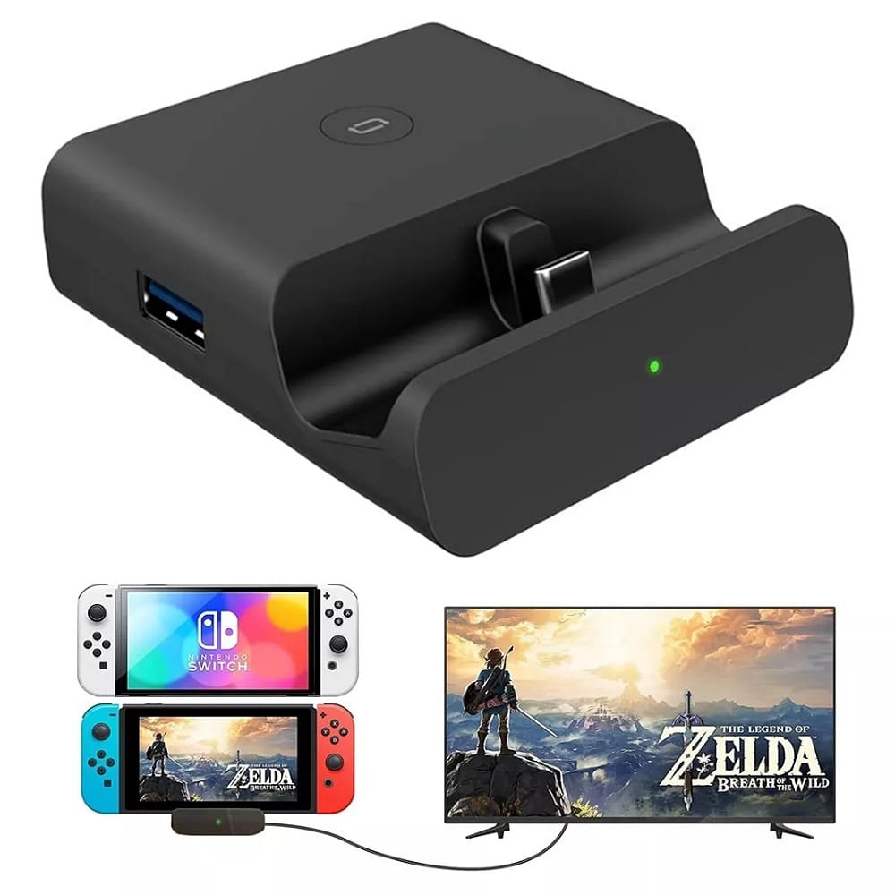 Adaptador Hdmi 4k Base Dock De Carga generico compatible con Nintendo Switch.