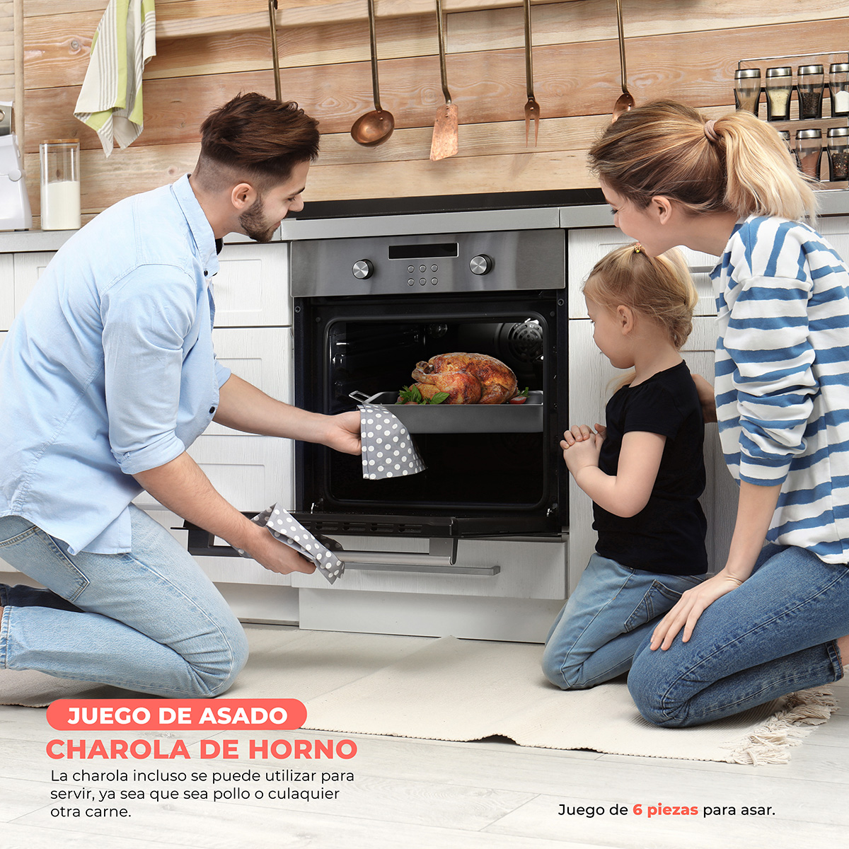 Pavera Acero Inoxidable Charola Para Hornear Con Rejilla 6pz