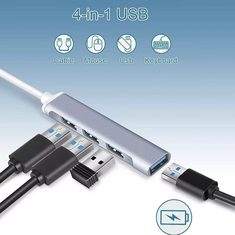 Hub Adaptador Multi-puerto Delgado De 4 Puertos Usb 3.0
