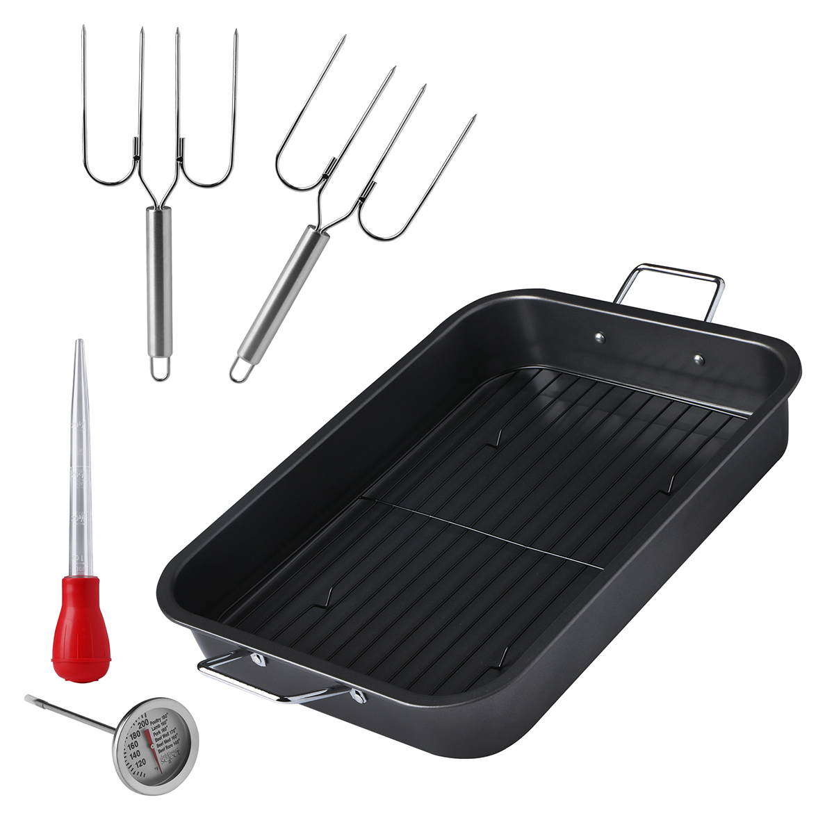 Pavera Acero Inoxidable Charola Para Hornear Con Rejilla 6pz