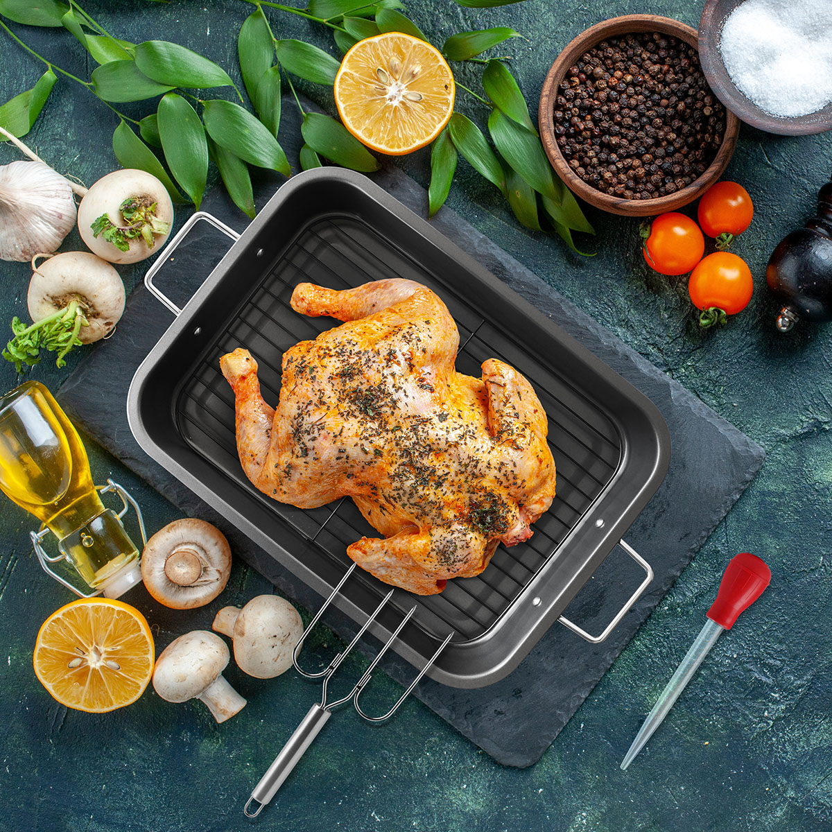 Pavera Acero Inoxidable Charola Para Hornear Con Rejilla 6pz