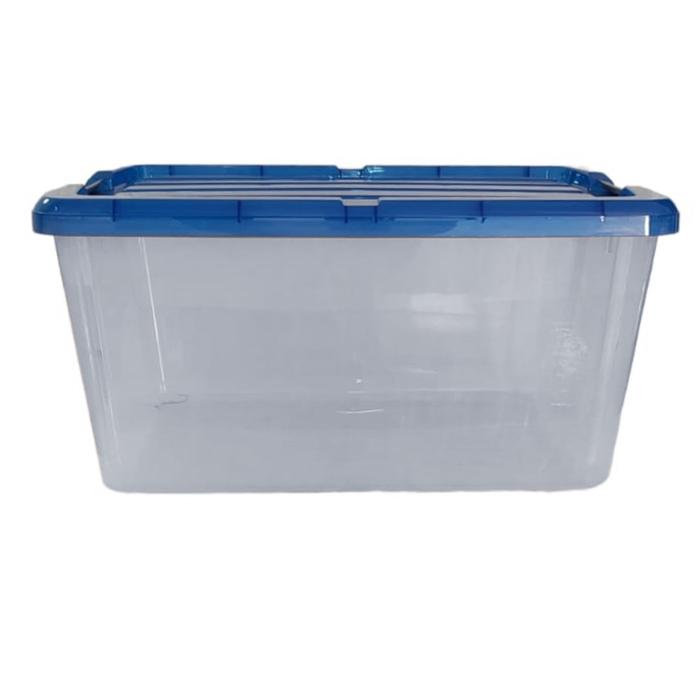Caja para Organizar Objetos MXBOU-006-3 10 Pzas 42kg 58x55x40cm Apilable Polietileno Color TransparenteAzul, BoxPlus