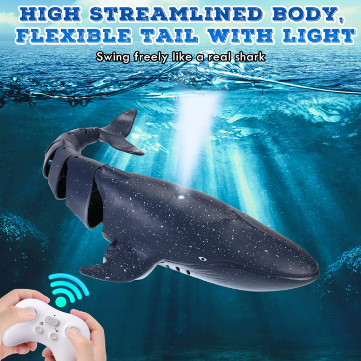 Juguete Ballena Azul Rociadora de Control Remoto