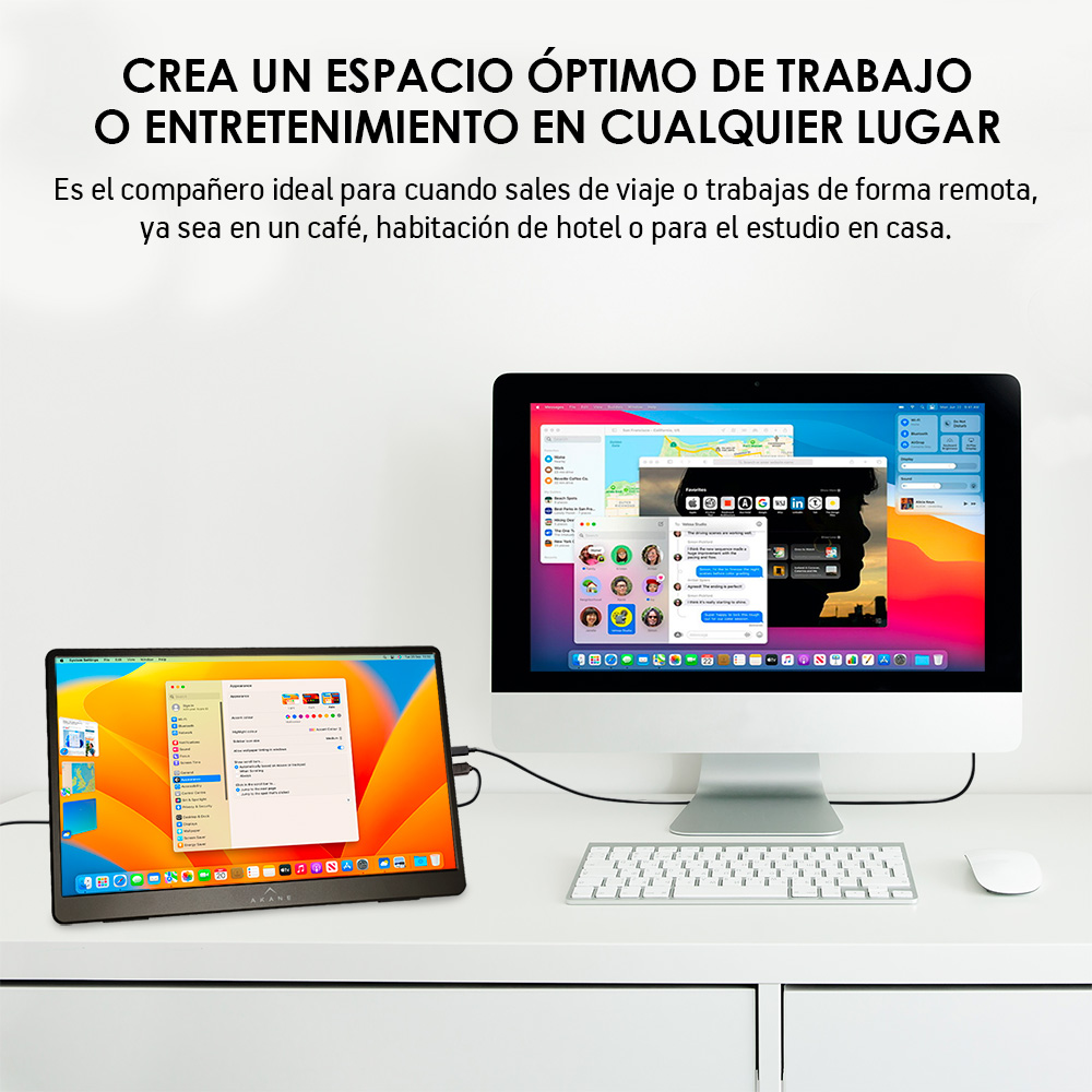 Monitor Portátil Full HD de 15.6 pulgadas para Laptop, Tablet y Celular Android