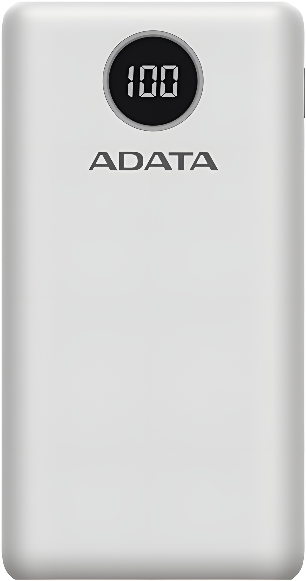 Batería Portátil Recargable ADATA Powerbank de 20,000 mAh (74Wh), Color Blanca, Tecnologías de Carga Rápida Qualcomm QC 3.0 / USB PD 3.0