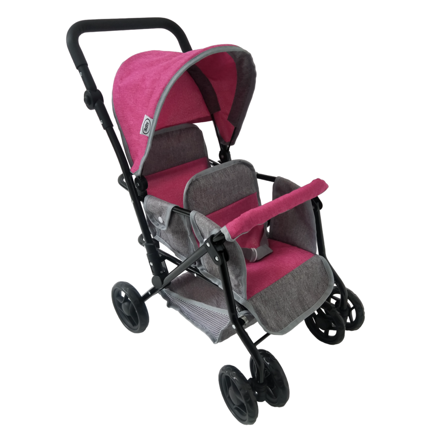 Carriolita De Juguete Doble Para Muñecas Ibaby Duette - Rosa