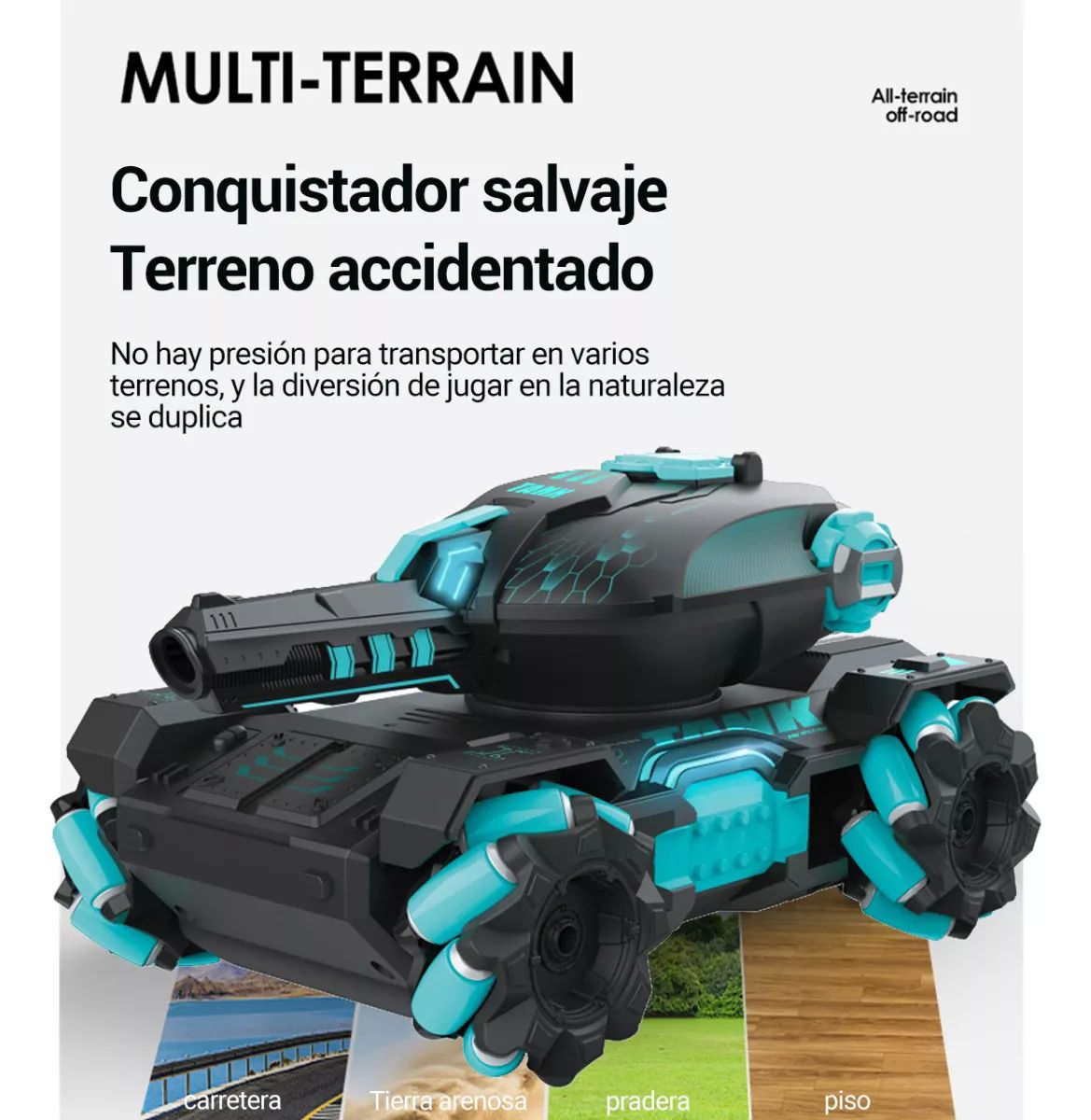 Carro Coche Tanque Control Remoto Recargable Lanza Balas Doble Gesto Rotación 360 Juguetes