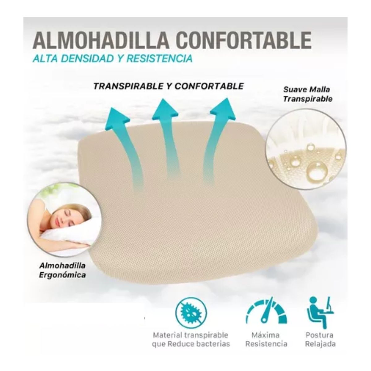 Silla Oficina Ergonómica Giratoria De Escritorio Beige