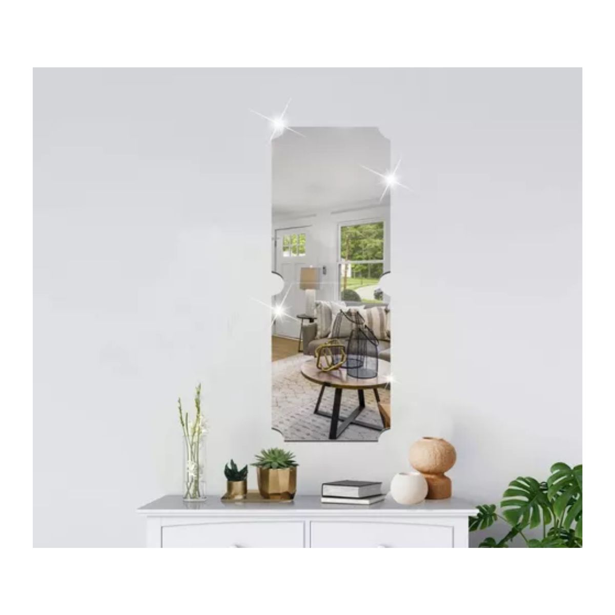 Espejos Cuadrado Autoadhesivos Acrílico Decorativos Pared 2 pzs, Plata