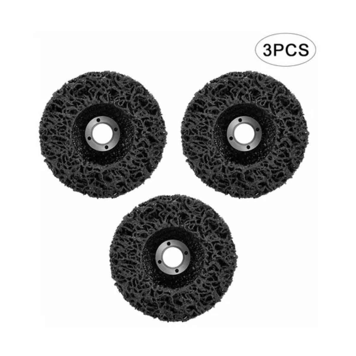 Discos De Pulido Polietileno Para Eliminar Óxido 3 pcs 4.5 In Negro