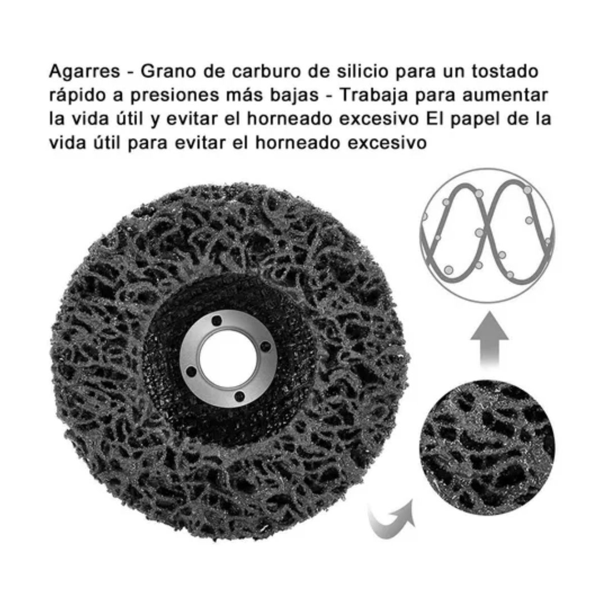 Discos De Pulido Polietileno Para Eliminar Óxido 3 pcs 4.5 In Negro