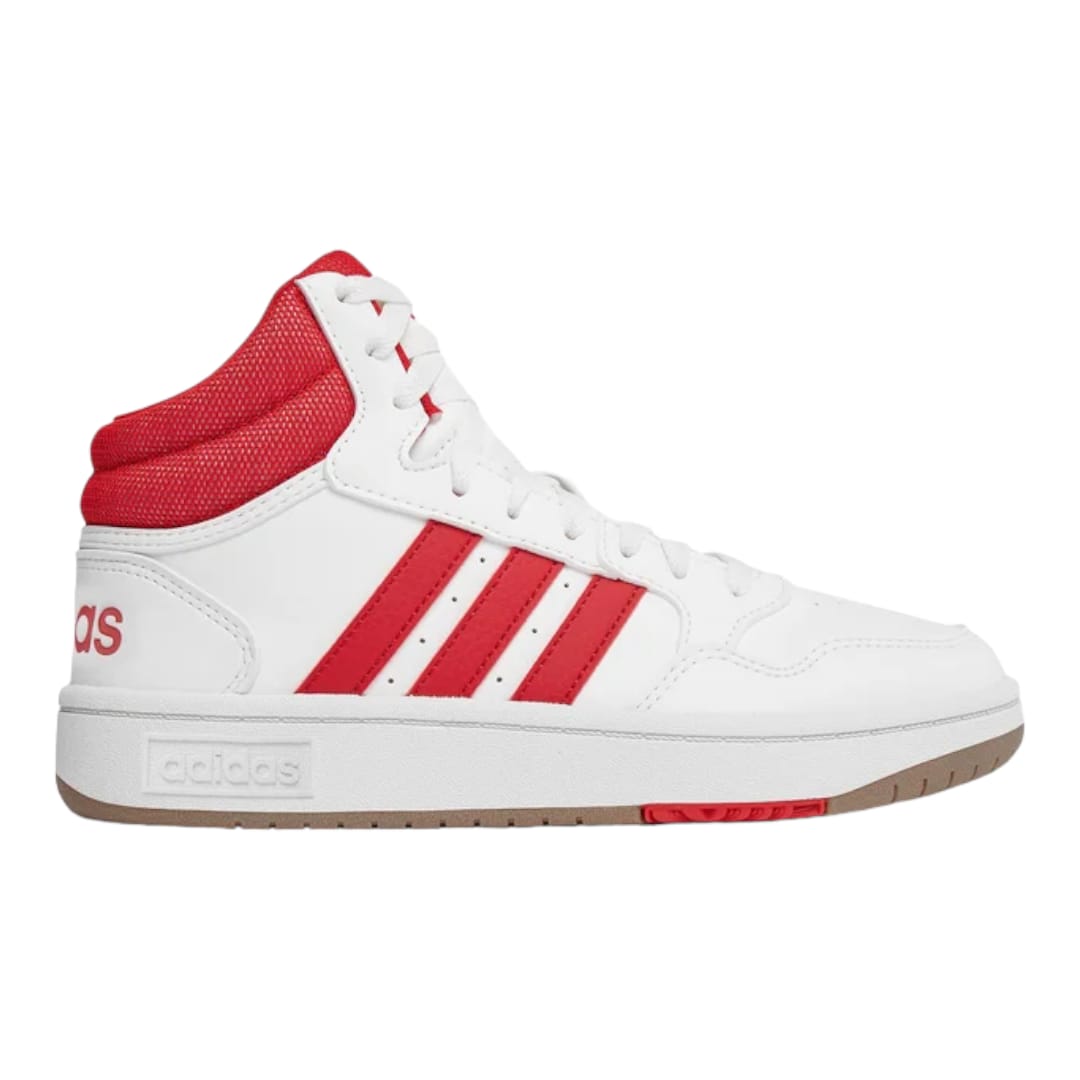 Tenis Adidas Hoops 3.0 Mid Blanco Y Rojo Hombre 