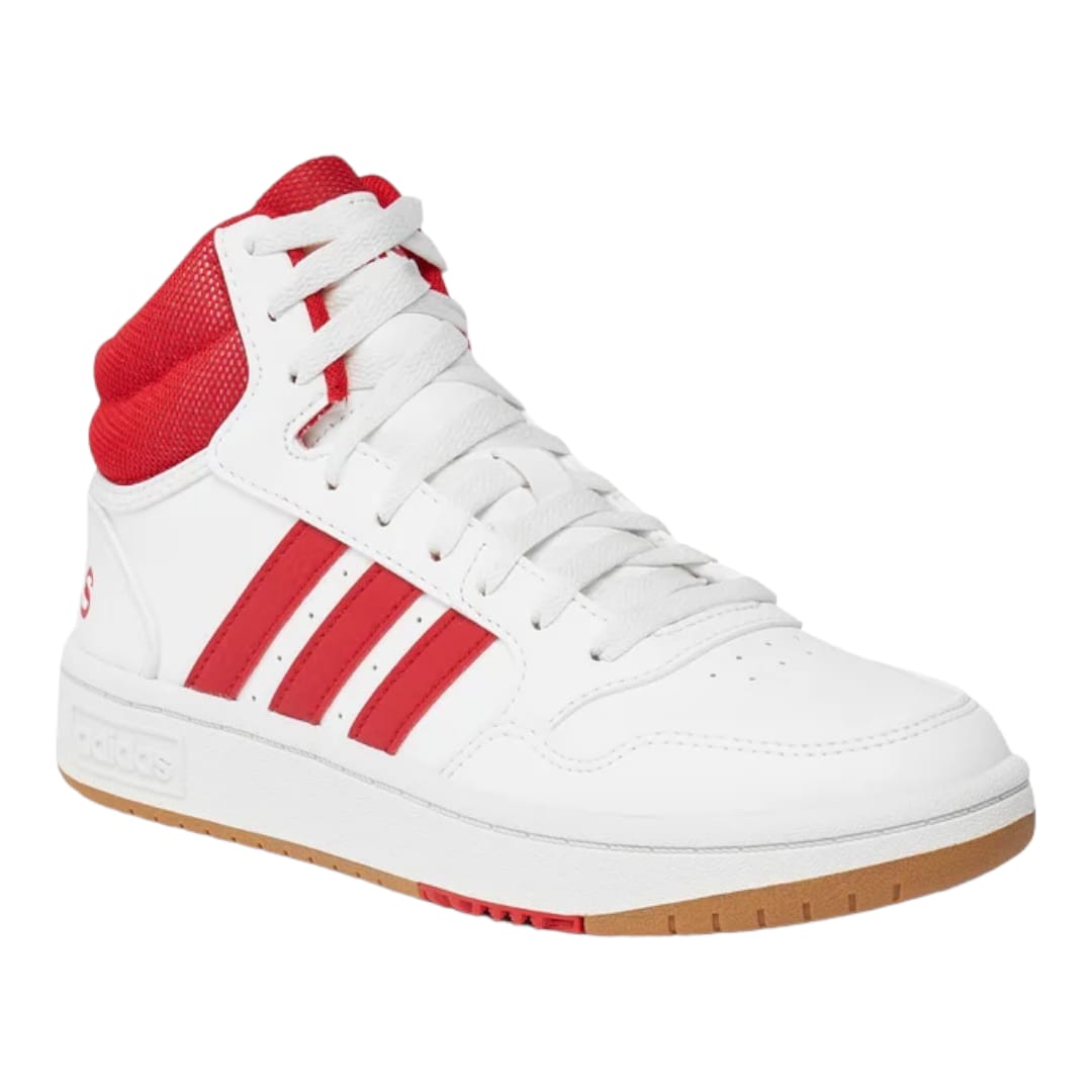 Tenis Adidas Hoops 3.0 Mid Blanco Y Rojo Hombre 