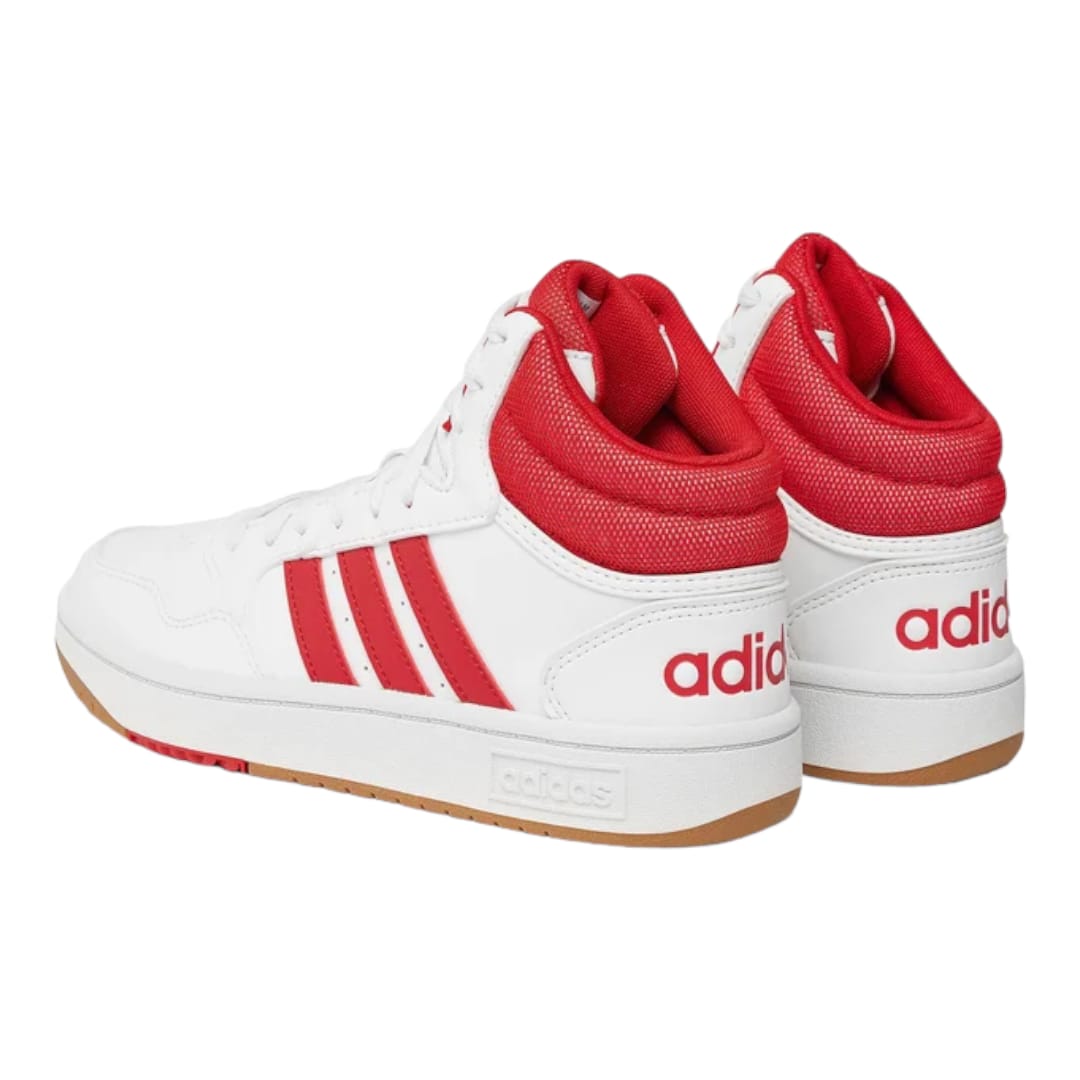 Tenis Adidas Hoops 3.0 Mid Blanco Y Rojo Hombre 