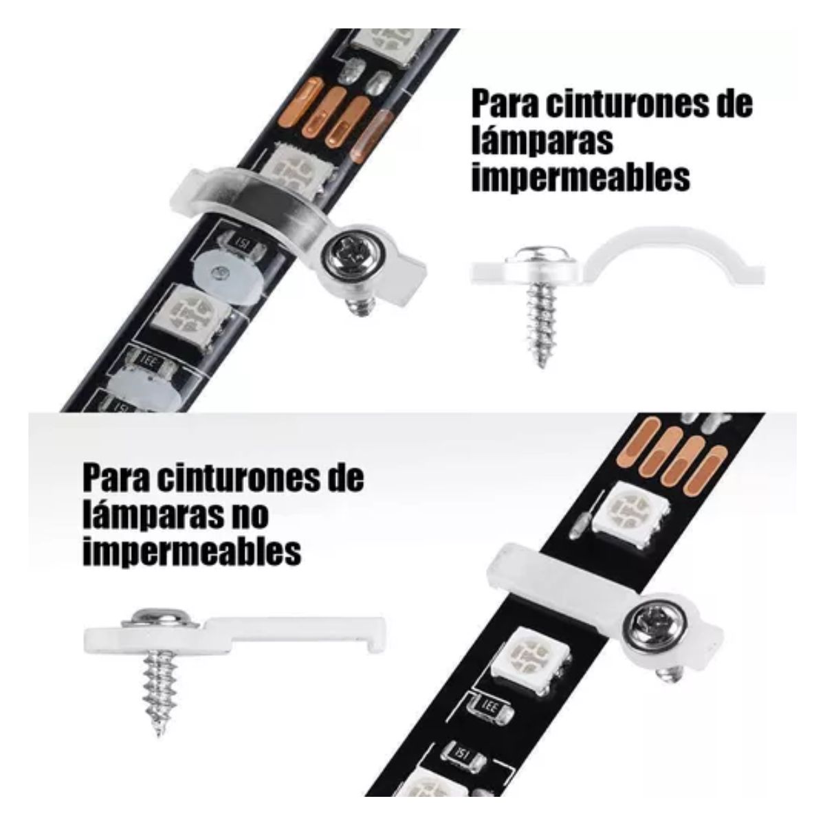 Conector Broche Para Unir Tira Led Rgb 4 Pines 10mm 95 Pzs, Blanco, Negro