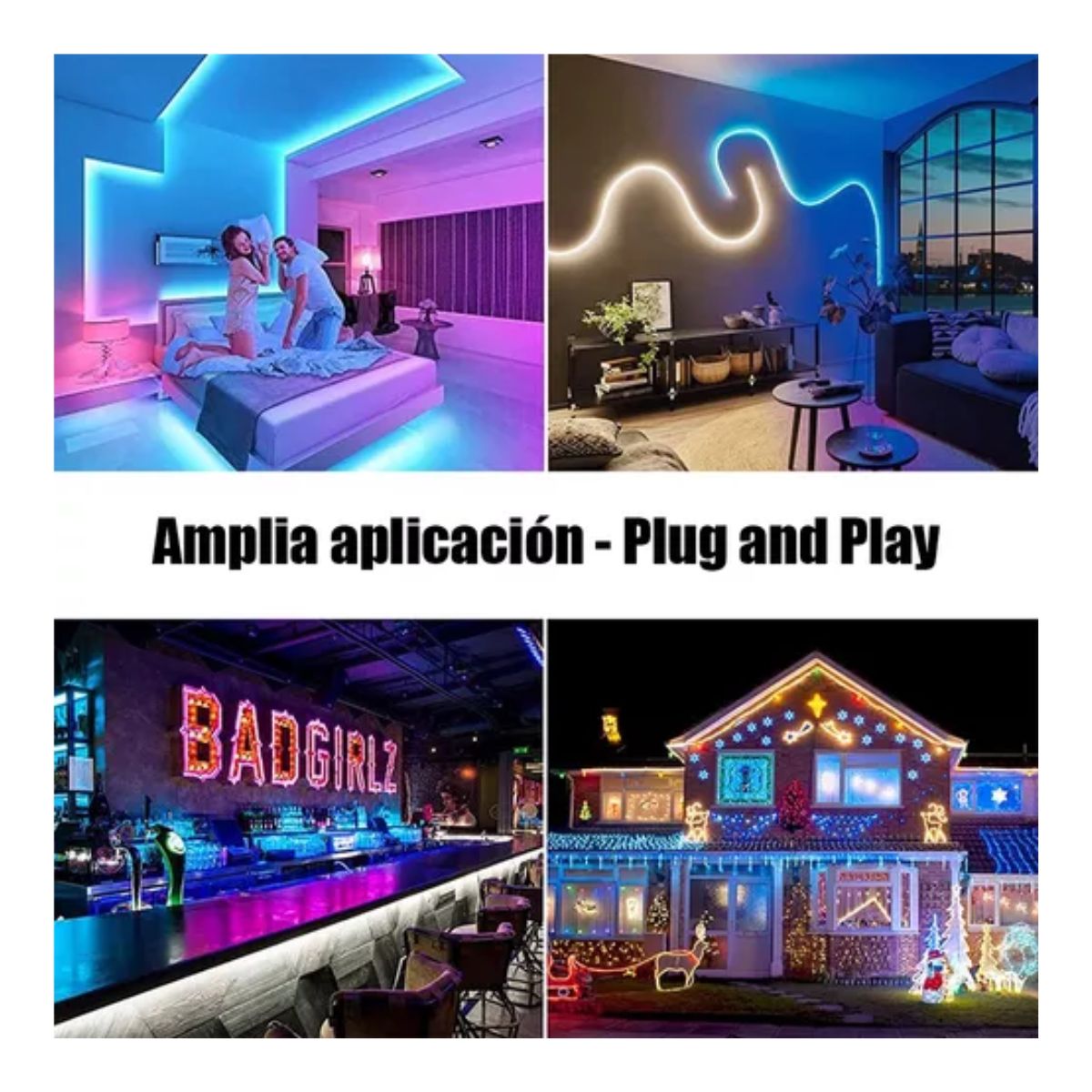 Conector Broche Para Unir Tira Led Rgb 4 Pines 10mm 95 Pzs, Blanco, Negro