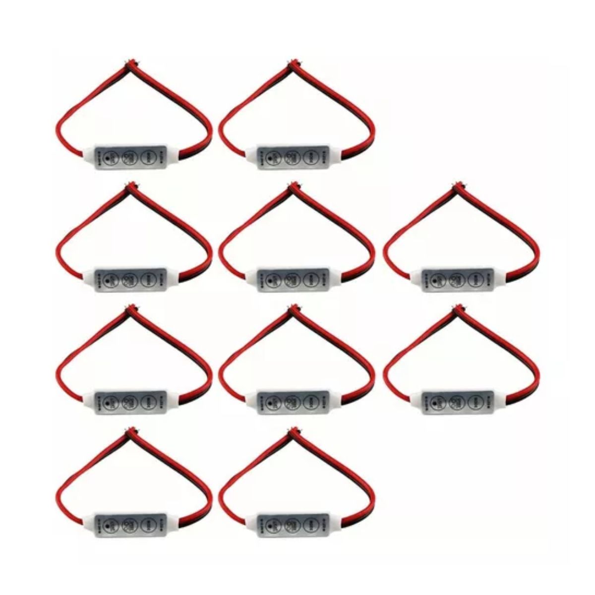 Controlador Dimmer De 3 Botones Para Tiras O Modulos Led 10 Pzs Rojo