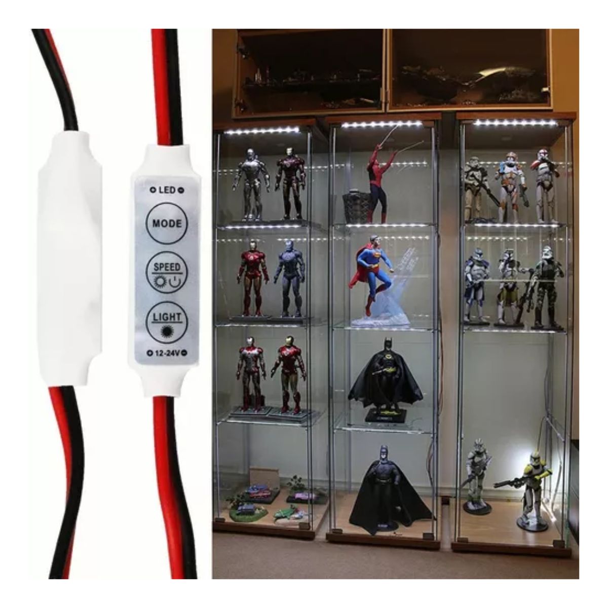 Controlador Dimmer De 3 Botones Para Tiras O Modulos Led 10 Pzs Rojo