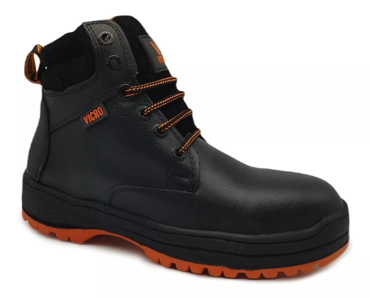 Bota Industrial Para Trabajo De Piel Con Casco De Acero 350
