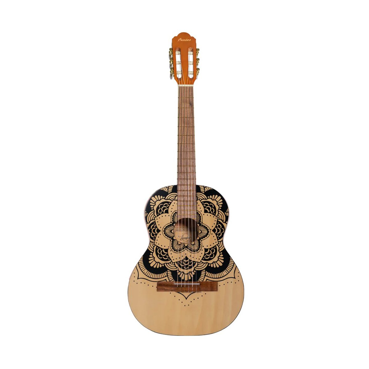 Guitarra Acústica Bamboo 36" Mandala y Funda Acolchada
