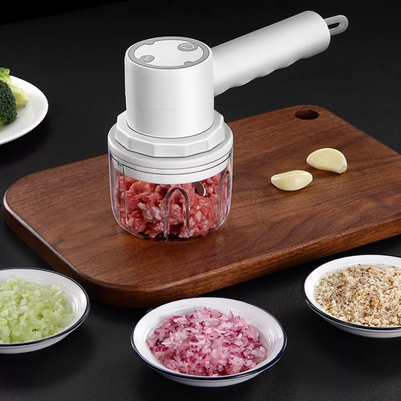 Batidora De Inmersión Picadora De Ajo Portátil Y Recargable