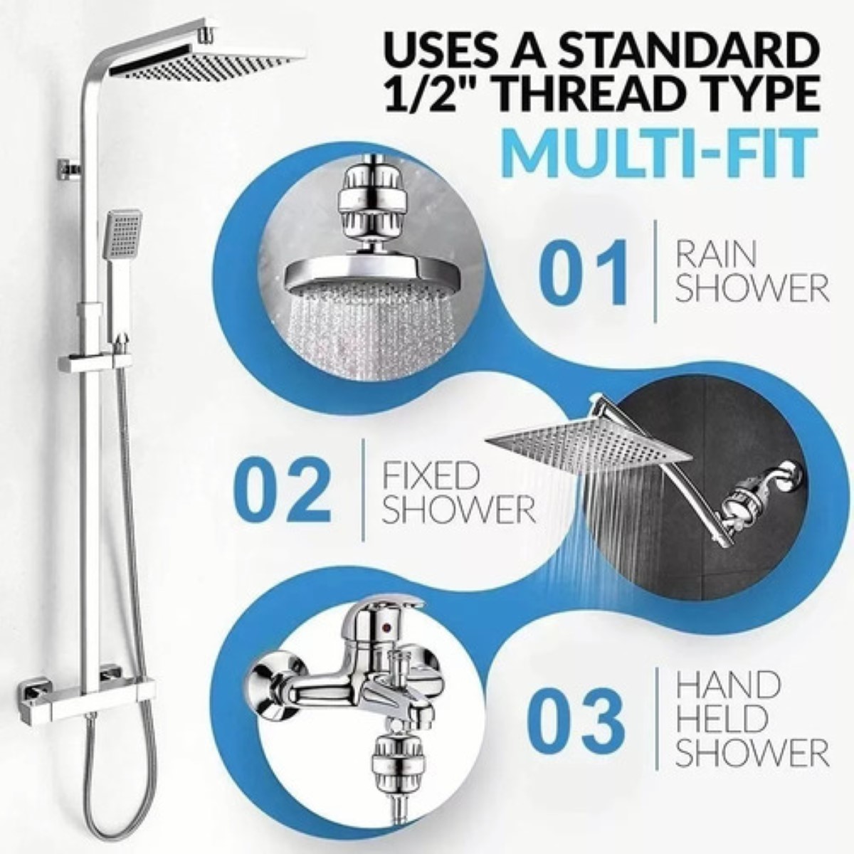 Filtro De Agua Regadera Ducha De 15 Etapas + Cartucho Extra Plata 