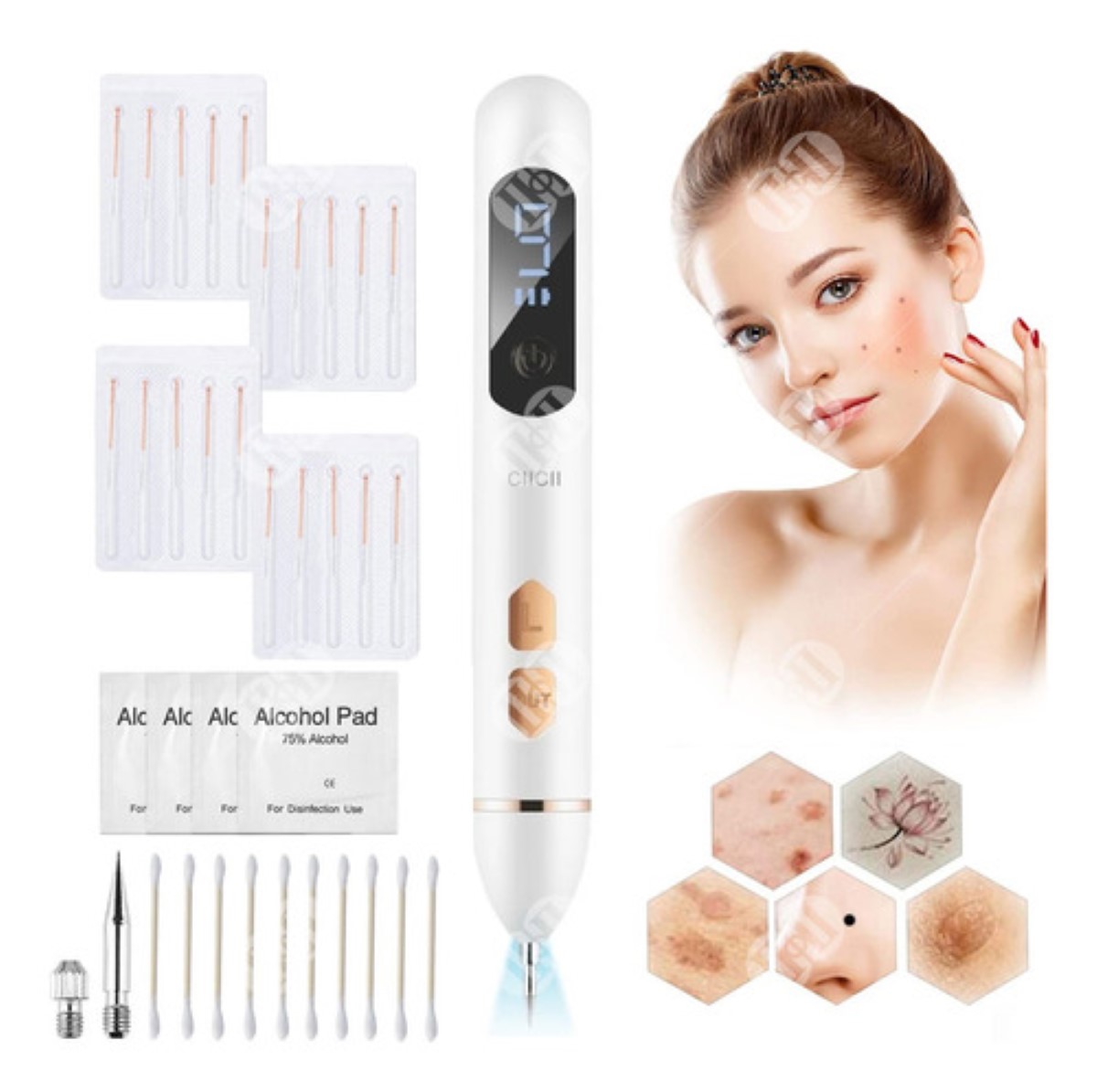 Herramienta Para Quitar Verrugas Ciicii Pluma Cauterizador Blanco