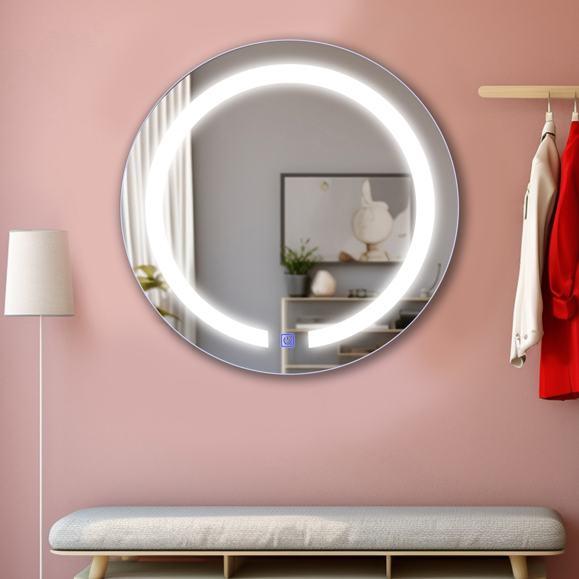 Espejo Redondo De 60cm Con Luz Led Marca Gravita