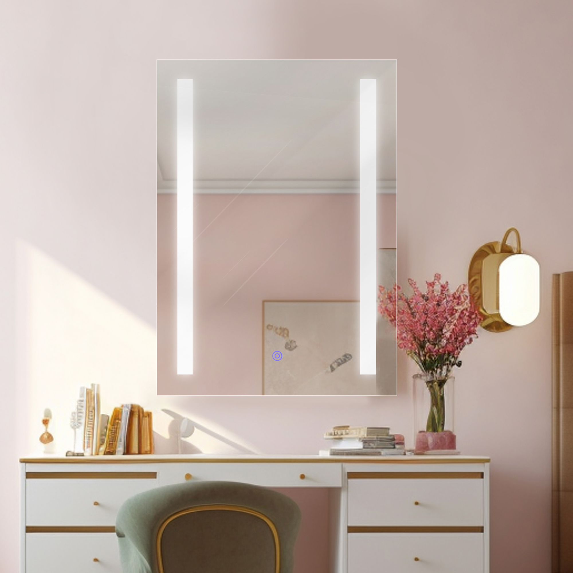 Espejo Rectangular De 50X70cm Con Luz Led Marca Gravita
