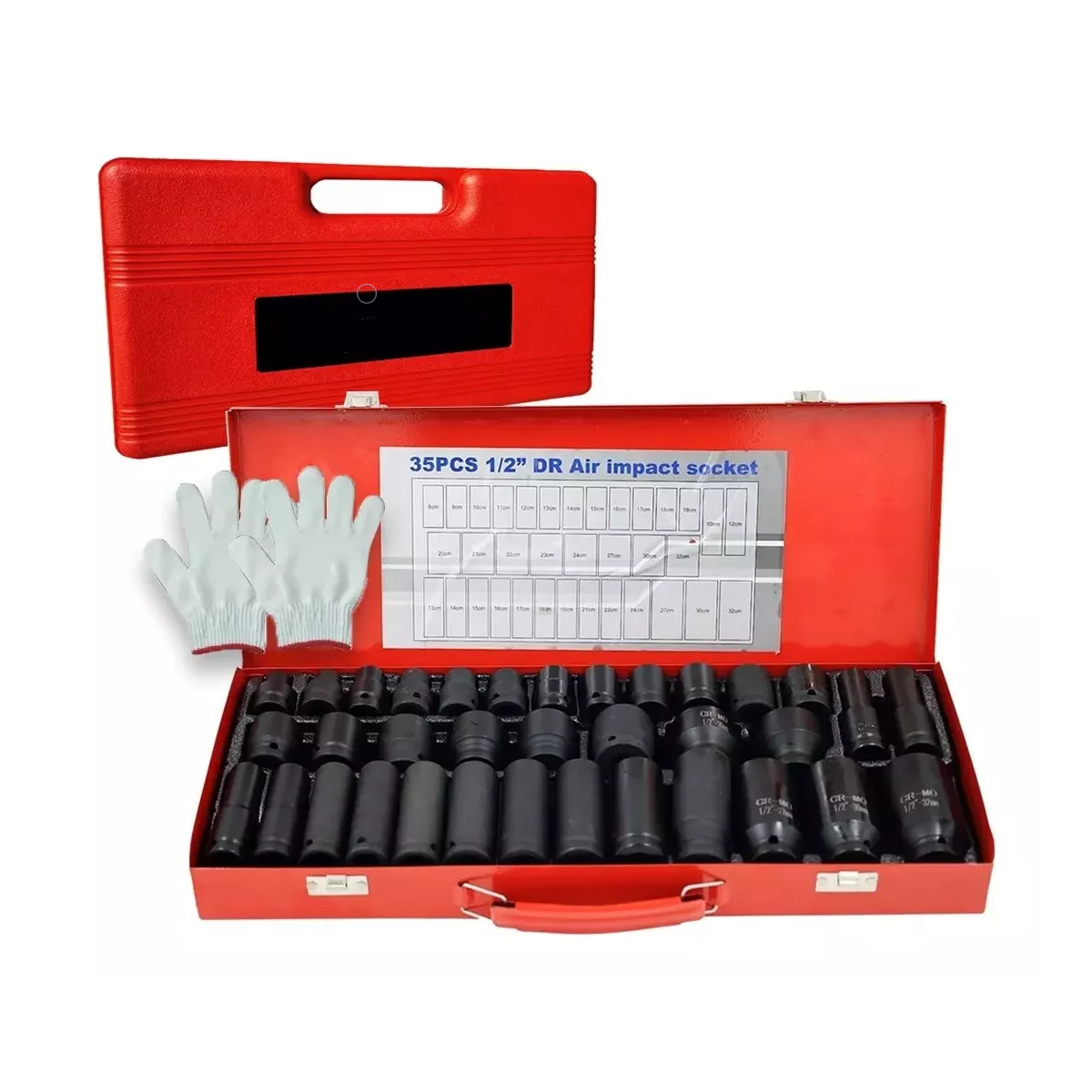 Juego De Dados De Impacto De 1/2 Pulgada 8-32 Mm, 35 Piezas