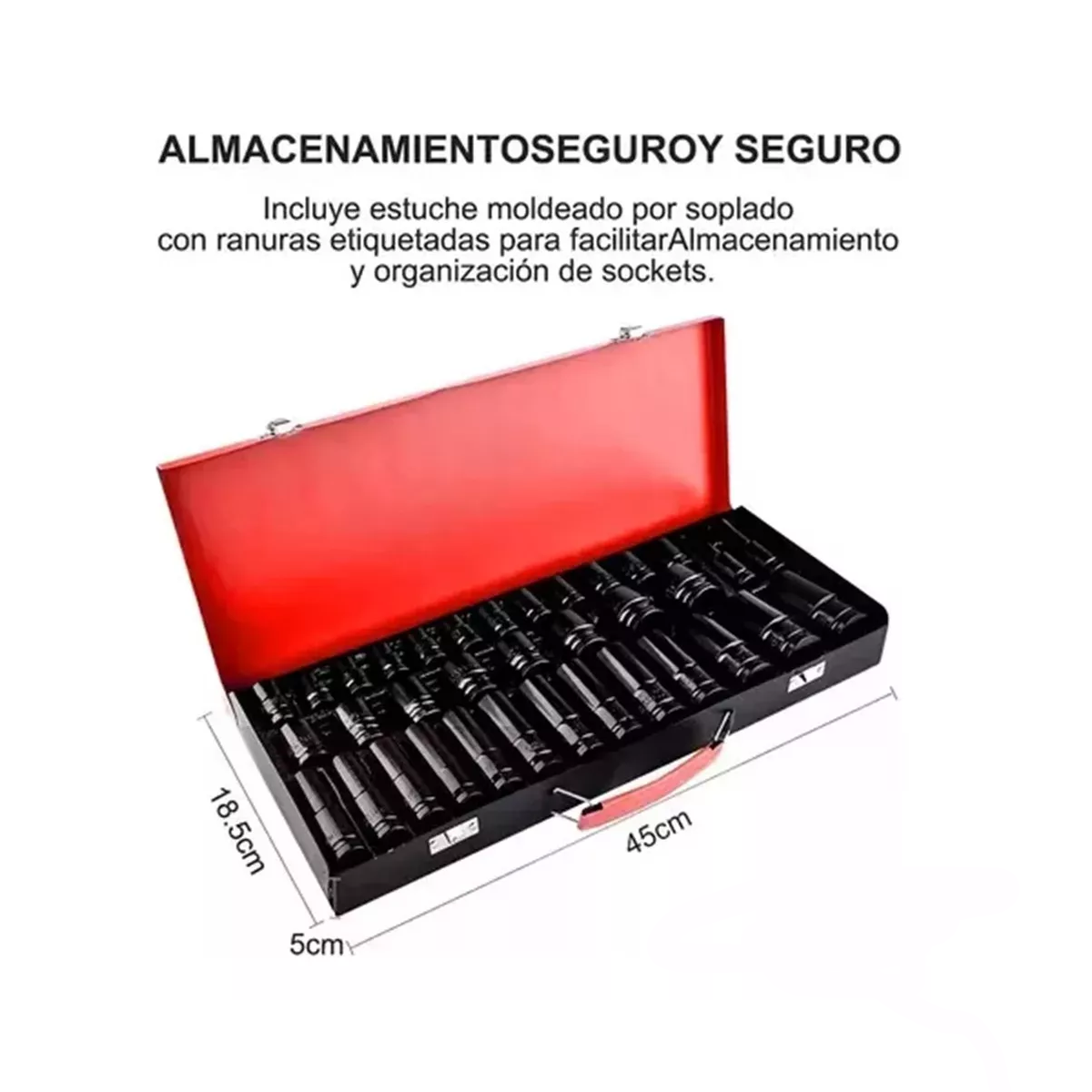 Juego De Dados De Impacto De 1/2 Pulgada 8-32 Mm, 35 Piezas