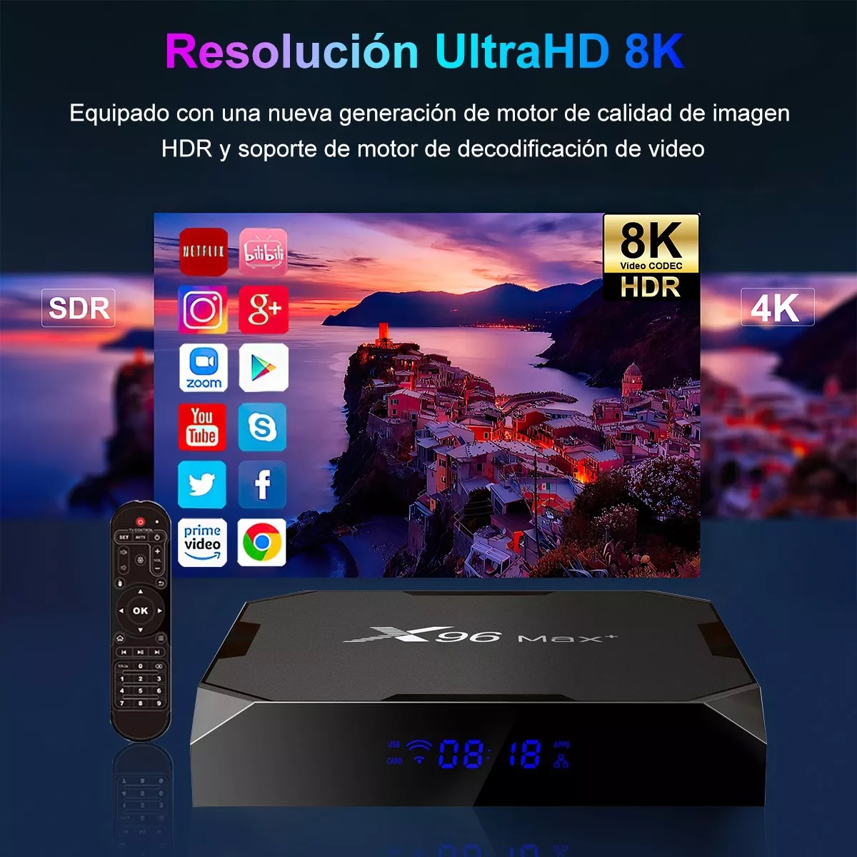 Tv Player Android 9.0 8k 4gb Ram 64gb Rom Dual Band Wifi